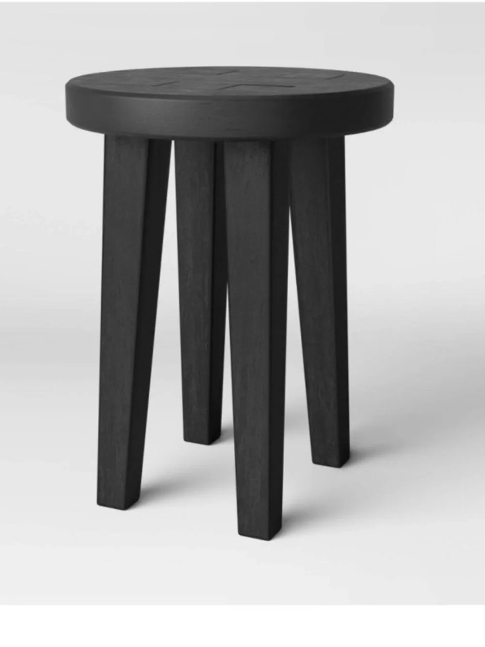 Woodland Short Carved Wood Table Black - Threshold
